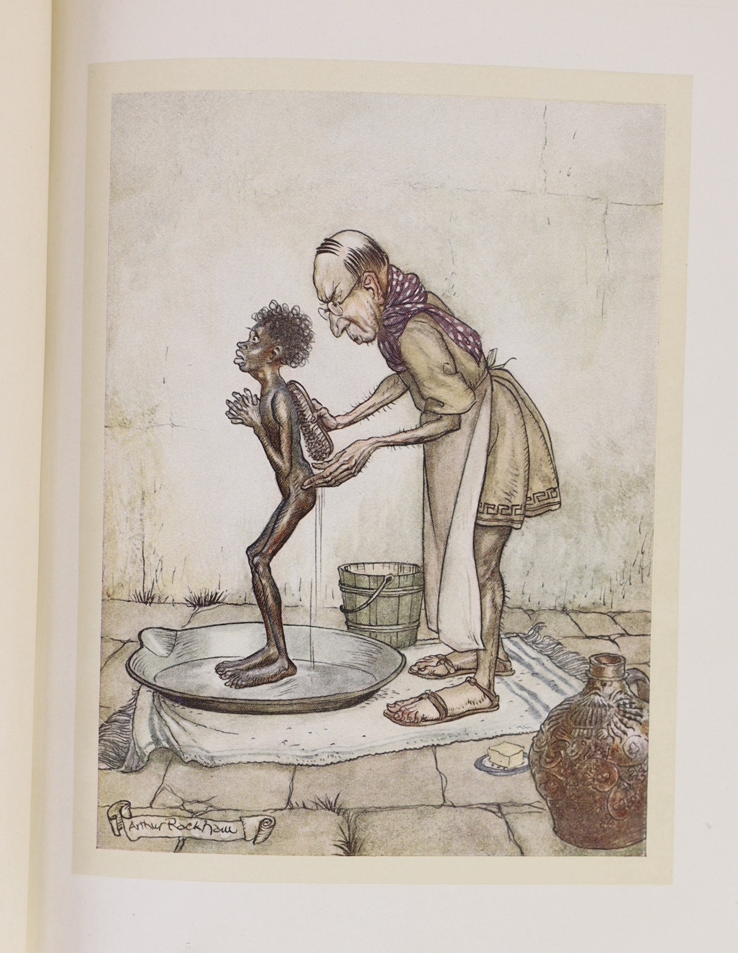 Aesop - Fables. A new translation by V.S. Vernon Jones, with an introduction by G.K. Chesterton. 13 coloured plates (with captioned guards), num. text illus. & coloured pictorial e/ps. (by Arthur Rackham). 1st trade edit